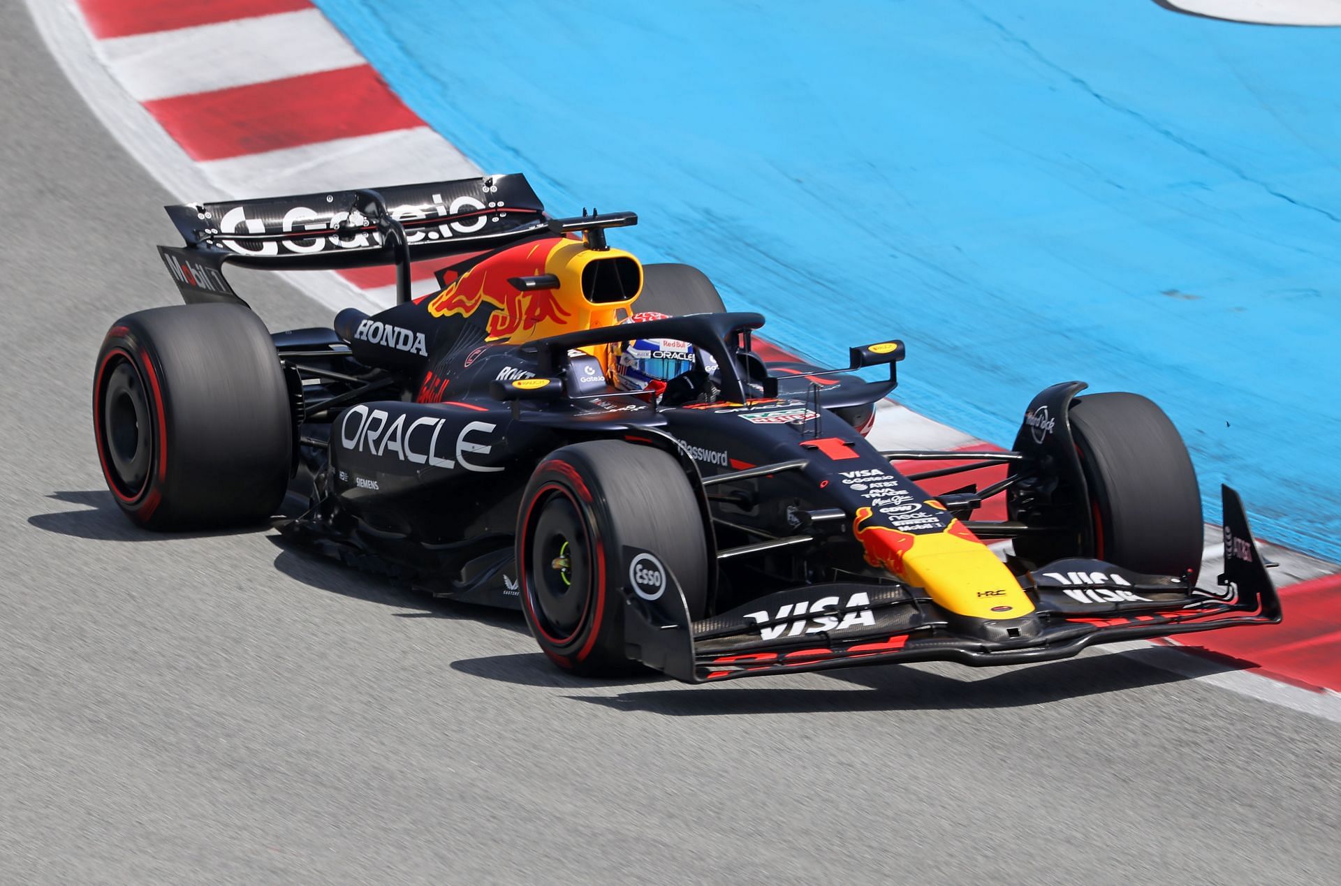 Max Verstappen of Oracle Red Bull Racing drives the Red Bull RB21 Honda during the Formula 1 Aramco Grand Prix of Spain at Circuit de Barcelona-Catalunya in Barcelona, Spain - Source: Getty